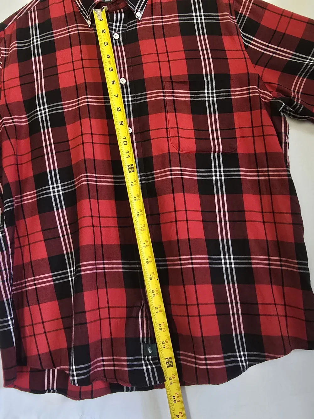 Polo by Ralph Lauren Red and Black Plaid Button-Down Shirt with White Accents